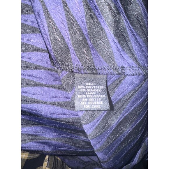 Donna Morgan Plum Purple/Black Fit and Flare 3/4 Sleeve Dress - Size 4 - Picture 4 of 4